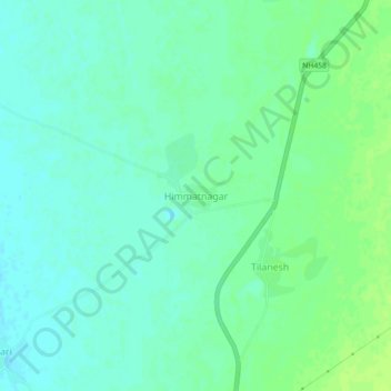 Himmatnagar topographic map, elevation, terrain