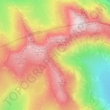 Black Comb topographic map, elevation, terrain