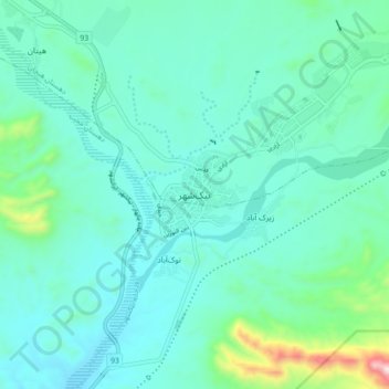 Nik Shahr topographic map, elevation, terrain