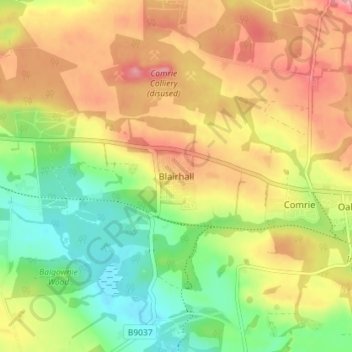 Blairhall topographic map, elevation, terrain