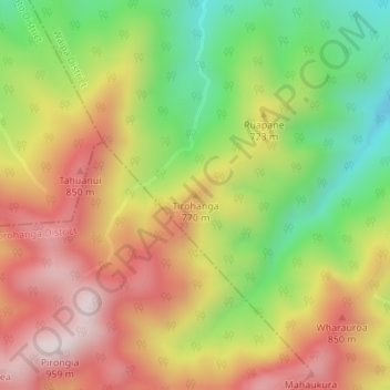 Tirohanga topographic map, elevation, terrain