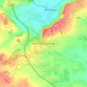 Hatch Beauchamp topographic map, elevation, terrain