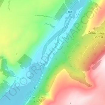 South Laggan topographic map, elevation, terrain