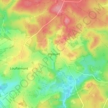 Vlessart topographic map, elevation, terrain