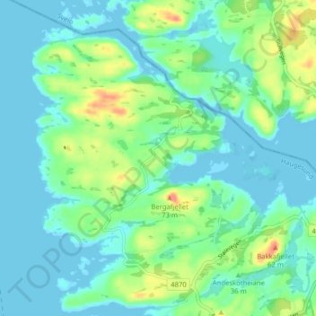 Hagland topographic map, elevation, terrain