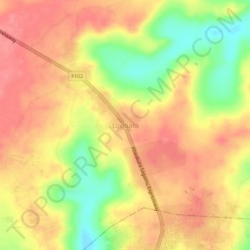 Logbara topographic map, elevation, terrain