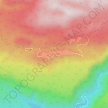 Nongtalang topographic map, elevation, terrain