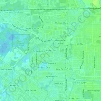 Wood Lake topographic map, elevation, terrain