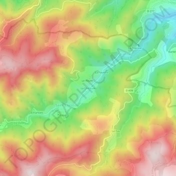 La Chirouze topographic map, elevation, terrain