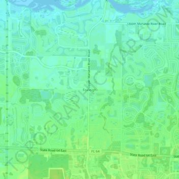 Foxleigh topographic map, elevation, terrain