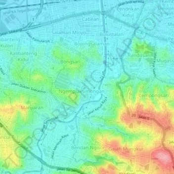 Ngemplaksimongan topographic map, elevation, terrain