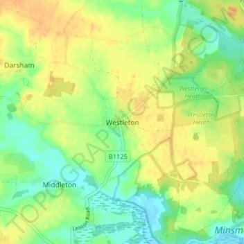 Westleton topographic map, elevation, terrain