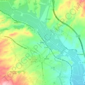 El Ruini topographic map, elevation, terrain