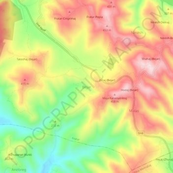 Bejar topographic map, elevation, terrain