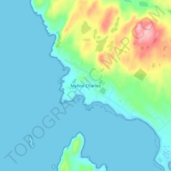 Mellon Charles topographic map, elevation, terrain