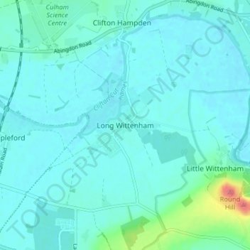 Long Wittenham topographic map, elevation, terrain