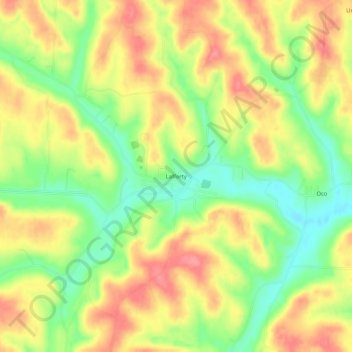 Lafferty topographic map, elevation, terrain