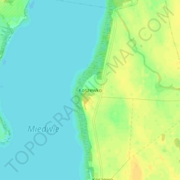 Koszewko topographic map, elevation, terrain