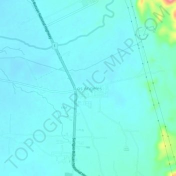 Los Angeles topographic map, elevation, terrain