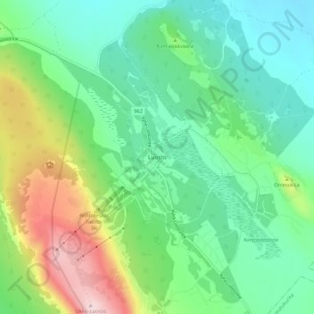 Luosto topographic map, elevation, terrain