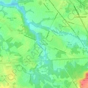 Brownsville topographic map, elevation, terrain