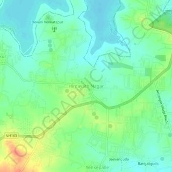 Himayath Nagar topographic map, elevation, terrain