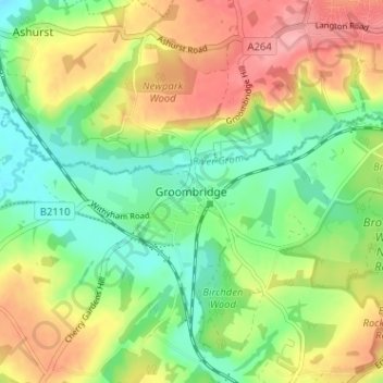 Groombridge topographic map, elevation, terrain