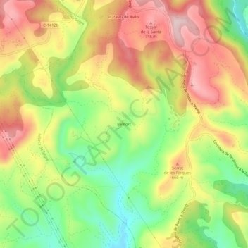 Bellfort topographic map, elevation, terrain