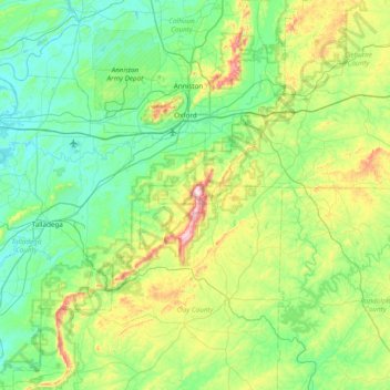 Rock Garden topographic map, elevation, terrain