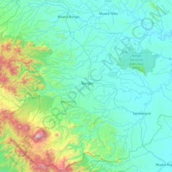Bangko topographic map, elevation, terrain