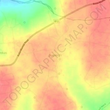 Bugeng'i topographic map, elevation, terrain