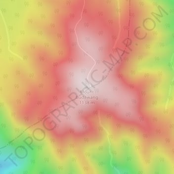 Mount Budawang topographic map, elevation, terrain