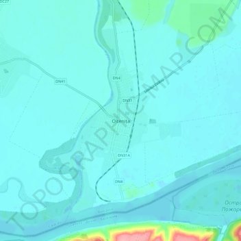 Oltenița topographic map, elevation, terrain