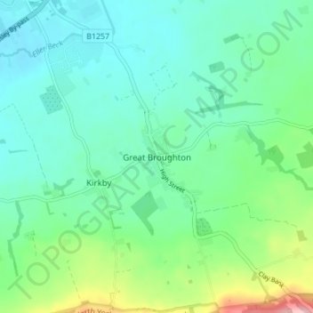 Great Broughton topographic map, elevation, terrain