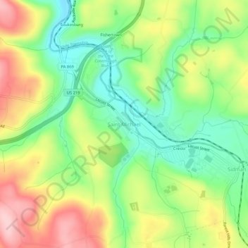 Saint Michael topographic map, elevation, terrain