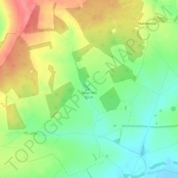 Dean Hill topographic map, elevation, terrain