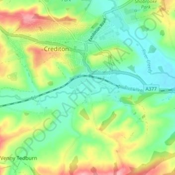 Fordton topographic map, elevation, terrain