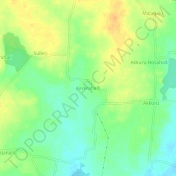 Avverahalli topographic map, elevation, terrain