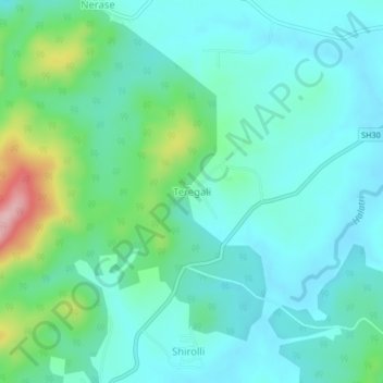 Teregali topographic map, elevation, terrain