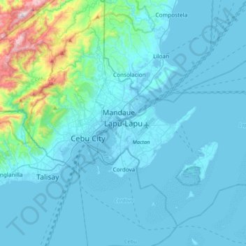 Lapu-Lapu topographic map, elevation, terrain