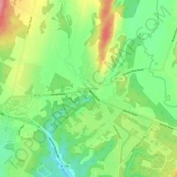 Essex Center topographic map, elevation, terrain