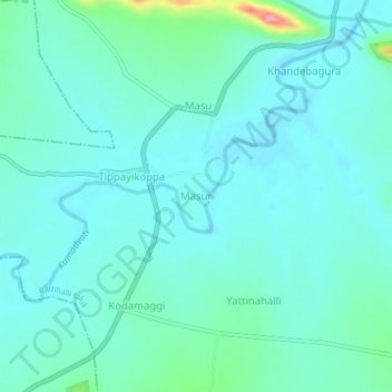 Masur topographic map, elevation, terrain