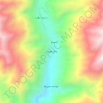 Yanahuara topographic map, elevation, terrain