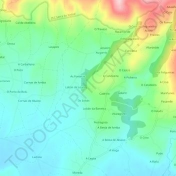 Os Castros topographic map, elevation, terrain