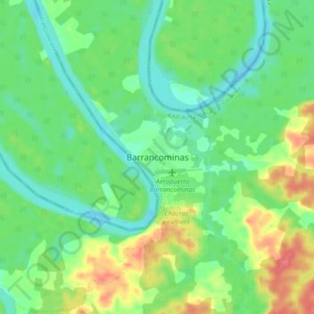 Barrancominas topographic map, elevation, terrain