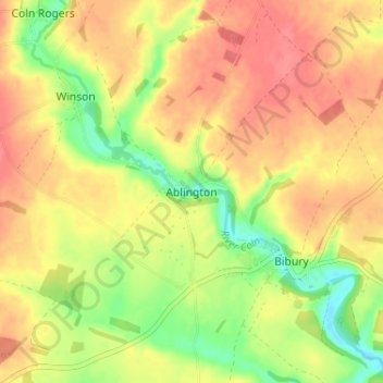 Ablington topographic map, elevation, terrain