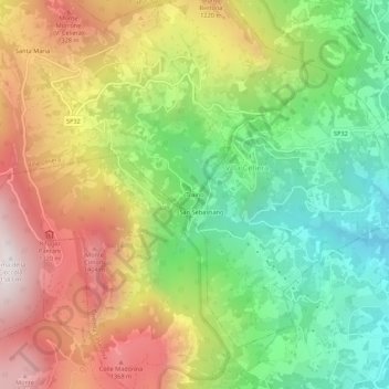 Traino topographic map, elevation, terrain