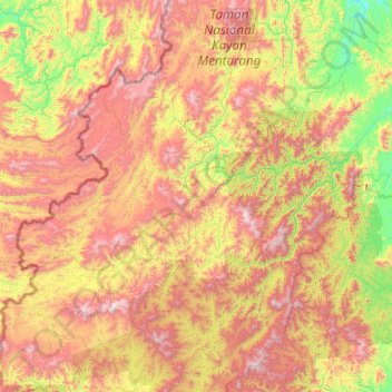 North Kalimantan topographic map, elevation, terrain