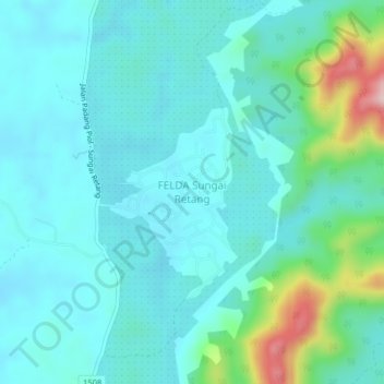 FELDA Sungai Retang topographic map, elevation, terrain