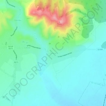 Țintea topographic map, elevation, terrain